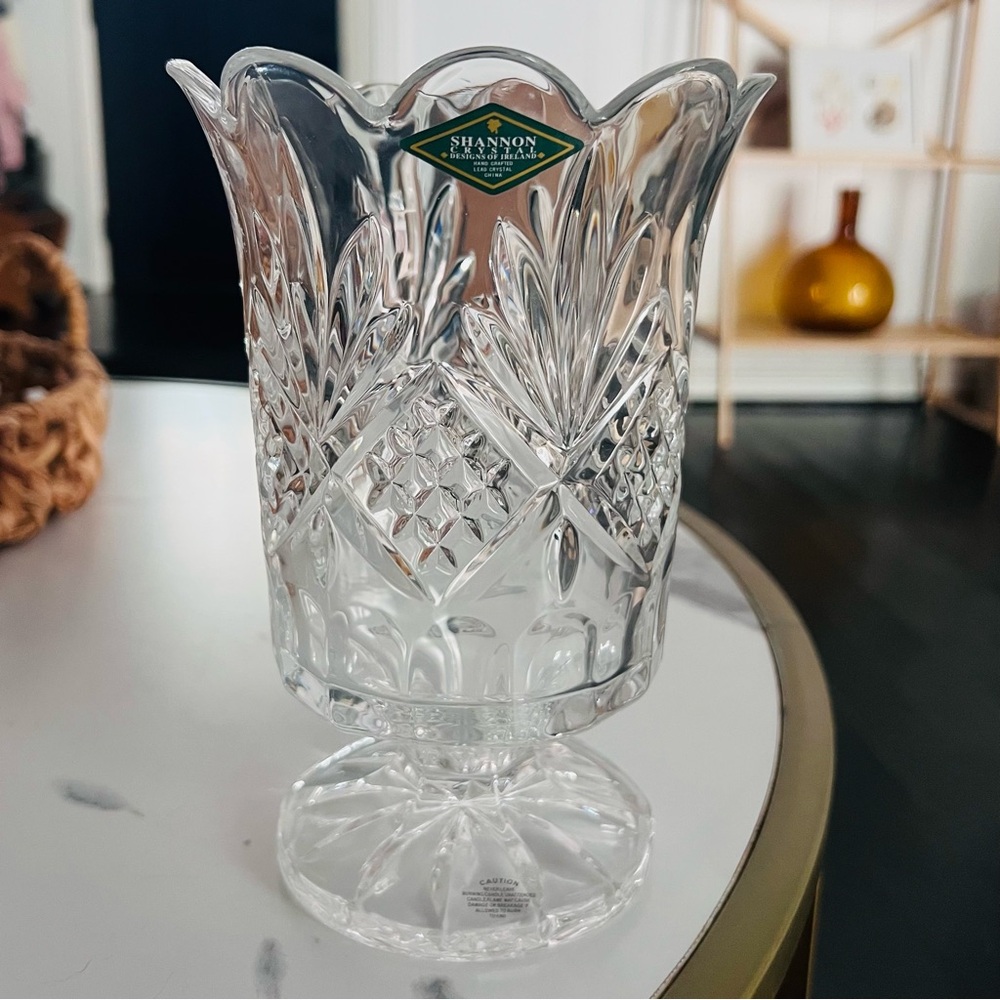 Crystal Glass Clear Vase - EUC